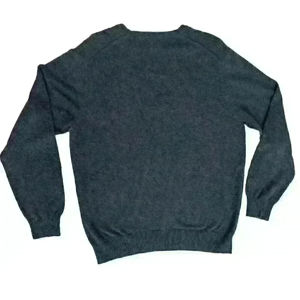 JoS A. Bank | Men’s Medium V-Neck Grey Gray Sweater 100% Pima Cotton Lightweight